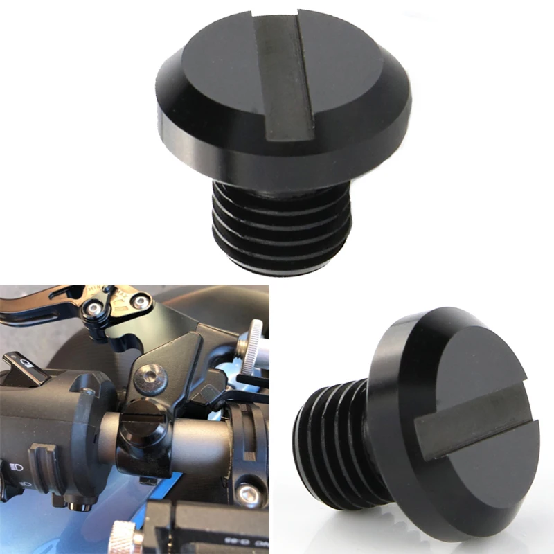 

Motorcycle Mirror Hole Plugs 2 PCS M10*1.5 Motorcycle Right-Hand Threaded Clockwise 1 Pair of Cover CNC Aluminum Black