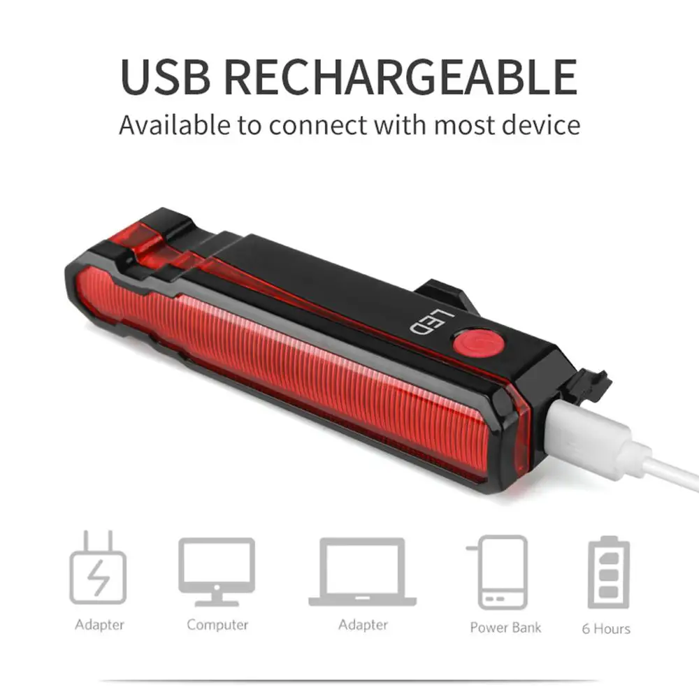 Складной лазерный светодиодный фонарь для велосипеда USB перезаряжаемая Предупреждение задняя велосипедная фара портативная Водонепроницаемая велосипедная лампа
