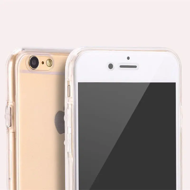Funda de teléfono transparente de cuerpo completo de 360 grados para iPhone 7 6 8 Plus X 5 5S SE silicona suave Tpu funda para iPhone 8 6 S 7 Plus