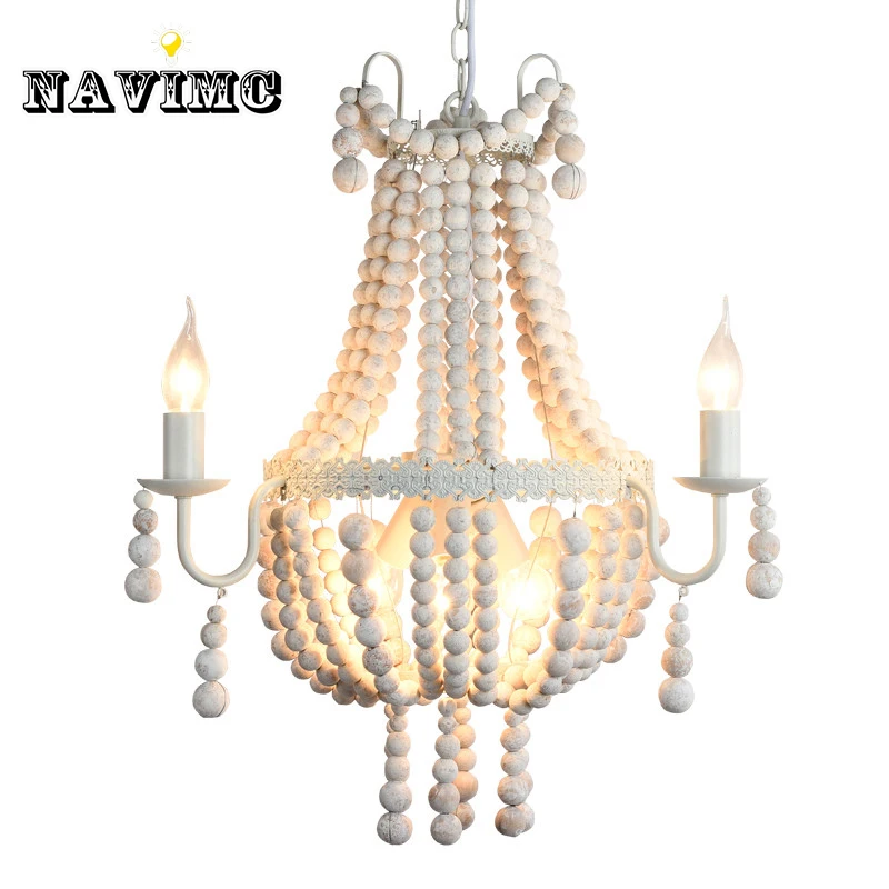 Modern Nordic Antique White Wood Bead Chandeliers Lighitng For Hotel Modern Nordic Antique White Wood Bead Chandeliers Lighitng For Hotel Hall Dining Room Restaurant Pendant Lamp In From Lights Lighting On