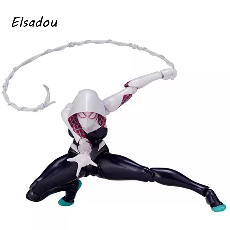 

Elsadou Marvel Super Hero Spiderman Girl Gwen FIGMA Series NO.004 Limited Vision Action Figures Toy Doll