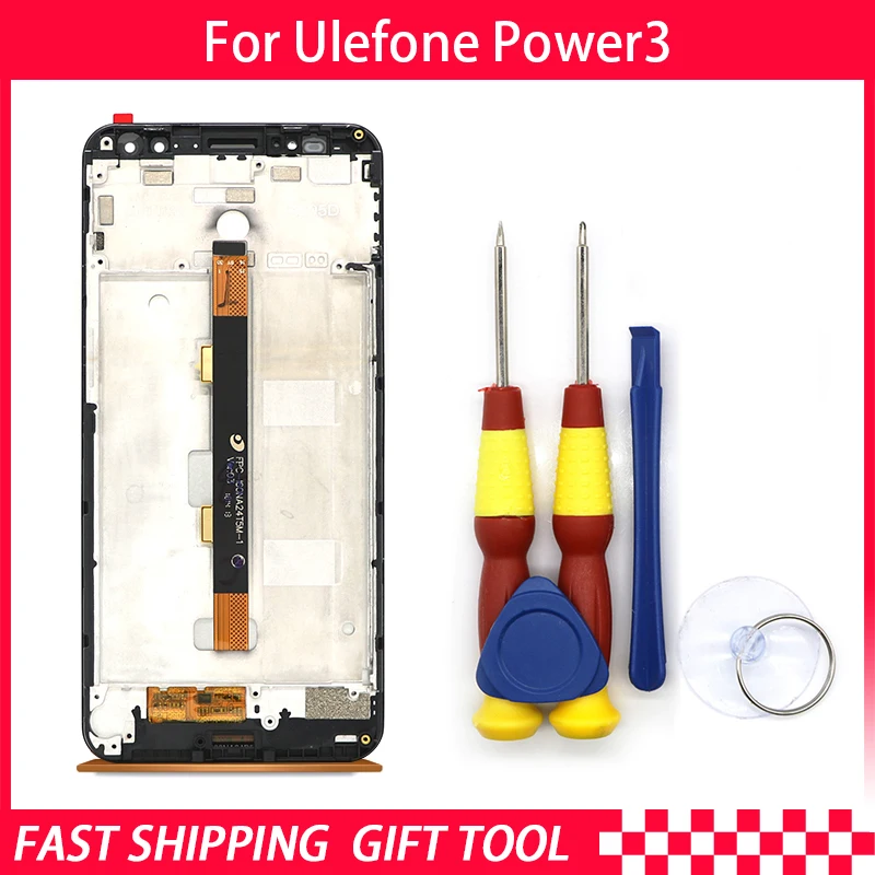 Сенсорный ЖК экран дисплей для Ulefone Power 3 3S дигитайзер в сборе с рамкой запасные
