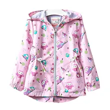 3-7T Baby Girls Jackets Hooded Windproof Kid’s Clothing Cartoon Pattern Girls Coats 2018 Spring Children Outerwear & Coats