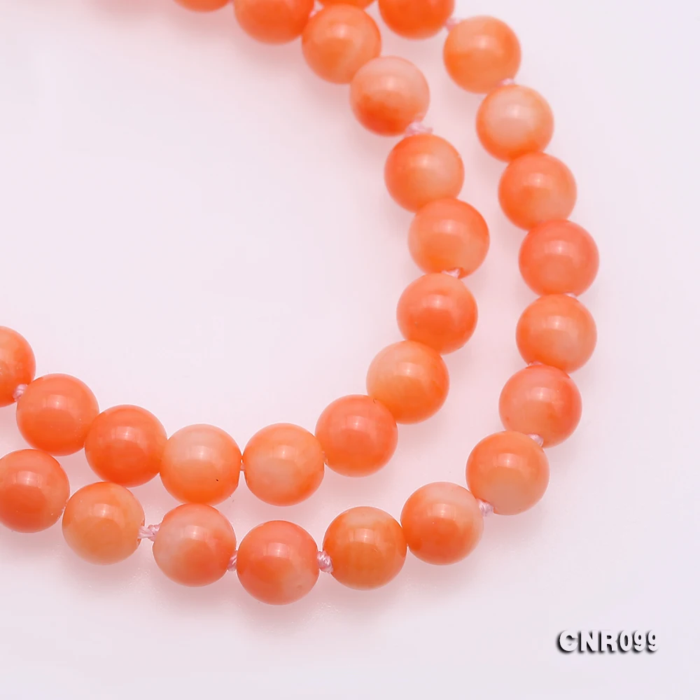 JYX прекрасный 3,5 мм 4-5 мм крошечный Круглый Оранжевый Коралловое ожерелье Элегантный драгоценный камень ювелирные изделия для матери