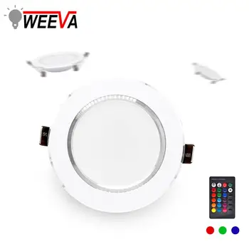 

RGB LED Downlight Lamp Recessed Ceiling Lamp Colorful Spot Light Controller Bulb Indoor AC 110 220V 240V Bar KTV Living Room