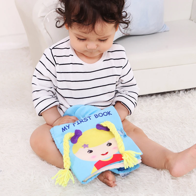 

2019 New Infant Cloth Book Cartoon Pattern Baby Soft Activity Crinkle Cloth Books Educational Learning Toys