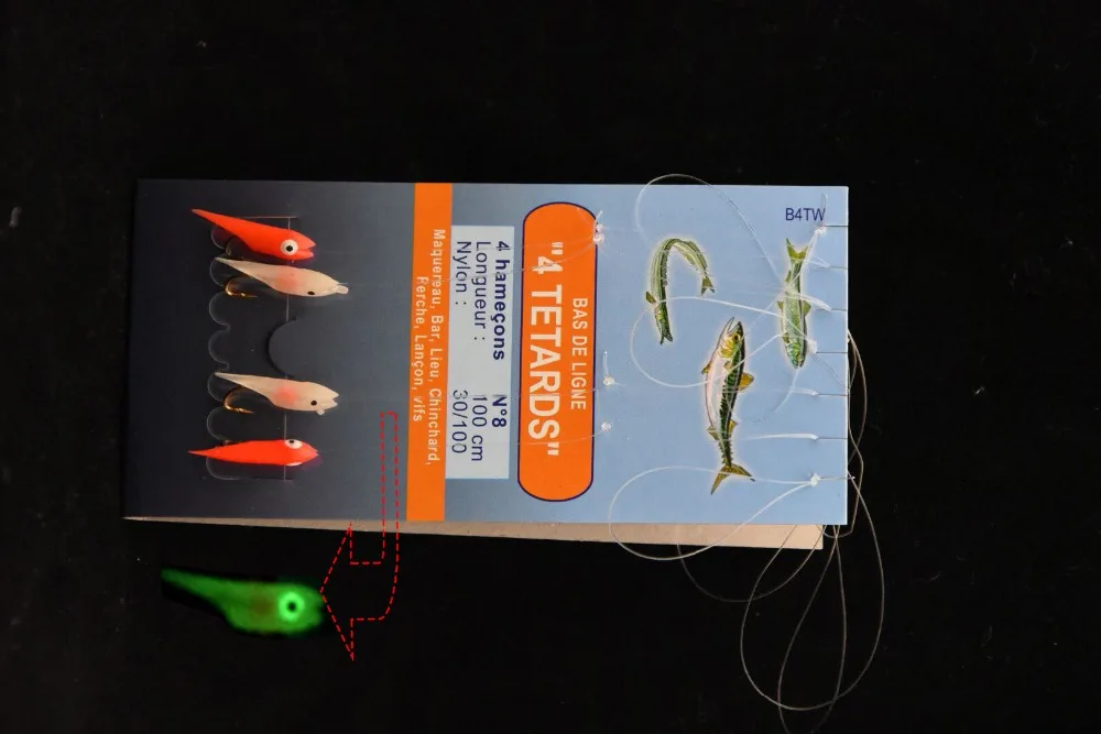 2 bags Japan Sabiki Mackerel Bait Fishing Jig Rig Set hook size 8