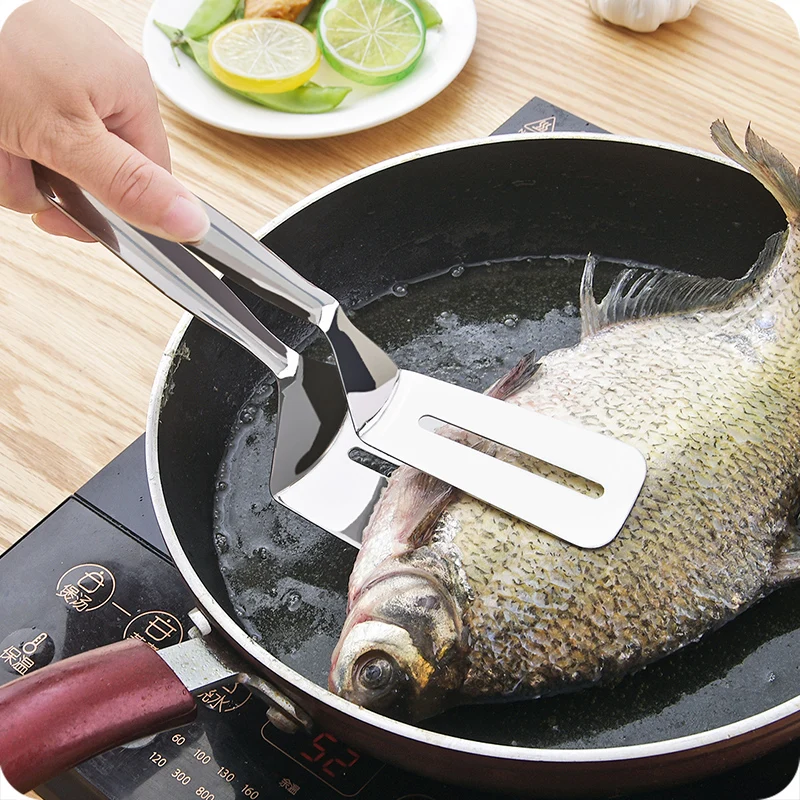 2 в 1 жареная лопатка из нержавеющей стали для рыбы стейк шпатель Teppanyaki посуда