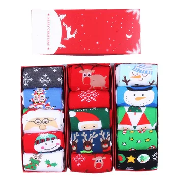 

Women Christmas Socks 3 Gift Boxes Total 15 Pairs Different Cute Cotton Socks Korean Style Harajuku Funny Socks