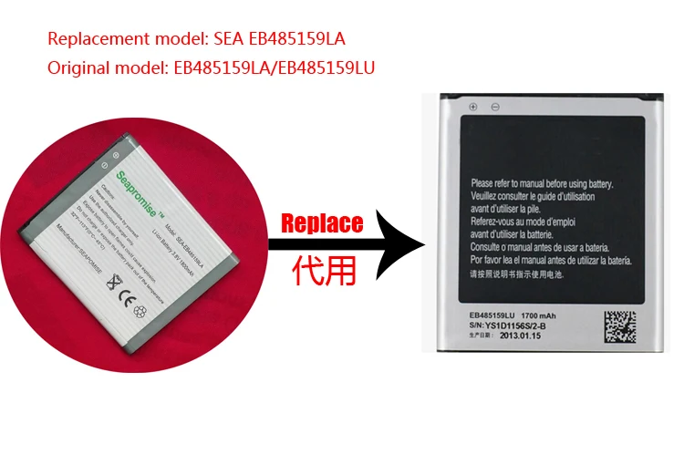 5 шт./партия EB485159LA(EB485159LU) батарея для Galaxy реверберации SPH-M950, Galaxy Xcover 2 GT-S7710, SPH-M950D