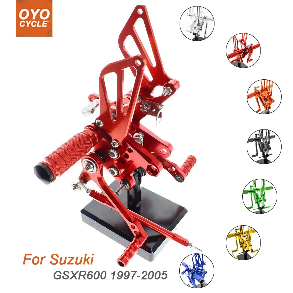 

For Suzuki GSX-R600 1997-2005 Motorcycle Rear Set Accessories CNC Adjustable Rearset Foot Pegs GSXR600 Foot Rests Footpegs