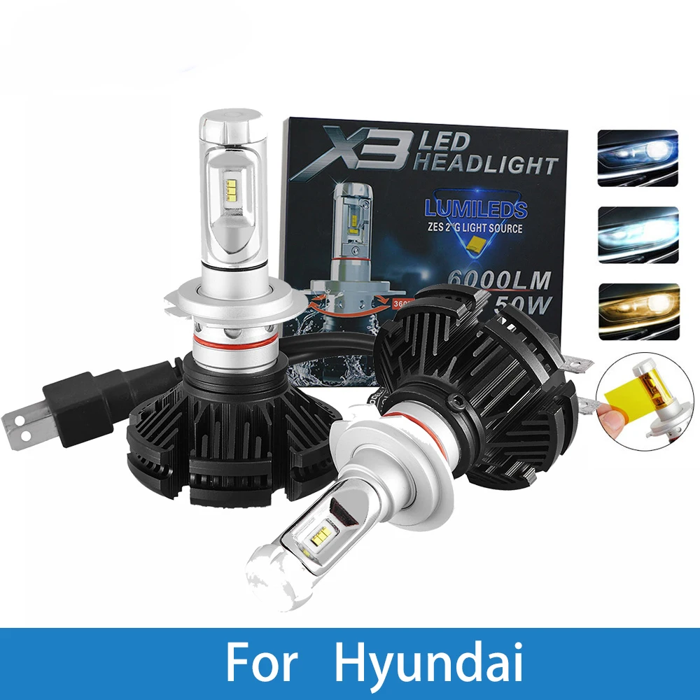 

LED Car Headlight Bulb H4 H7 H3 H1 9005 9007 12V Auto Lamp For Hyundai Creta/IX35/Tucson/Solaris/Santa fe/Accent/Azera/Lantra