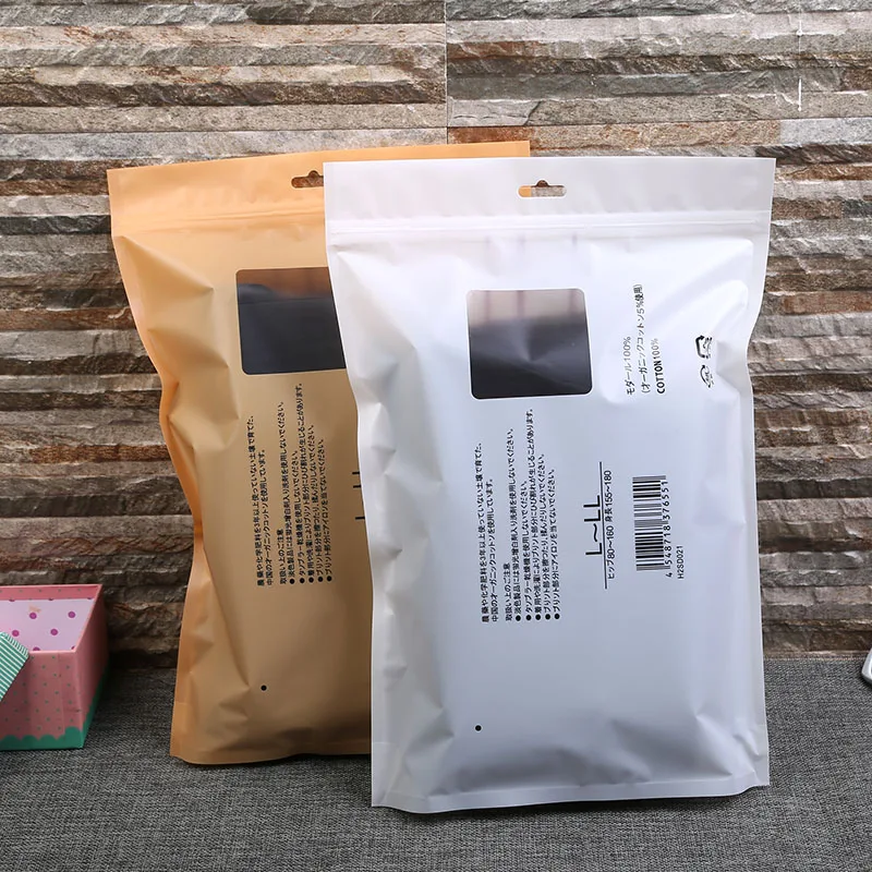 Печать Ziplock Окно Zipper Пластиковая упаковка Мешок Одежда Костяные трусики Цвет