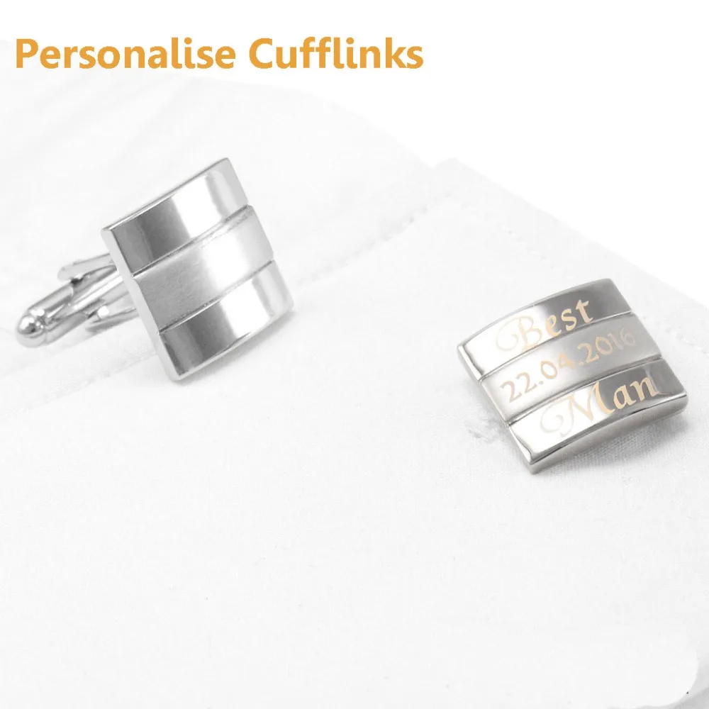 

SAVOYSHI Customized Wedding Anniversary Cuff links Laser Engraved Name Record Popular Personalized Cufflinks for Mens Jewelry