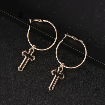 

Cross Drop Earrings For Women Vintage Punk Rock Hollow Cross Earrings For Men Women Party Punk Jewelry Gift