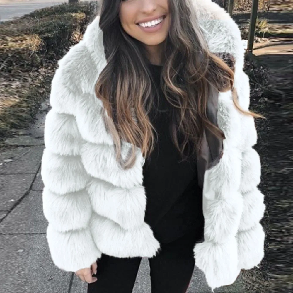 Большие размеры, женские норковые пальто, зимняя куртка с капюшоном, новая куртка из искусственного меха, теплая плотная верхняя одежда, женская зимняя теплая куртка
