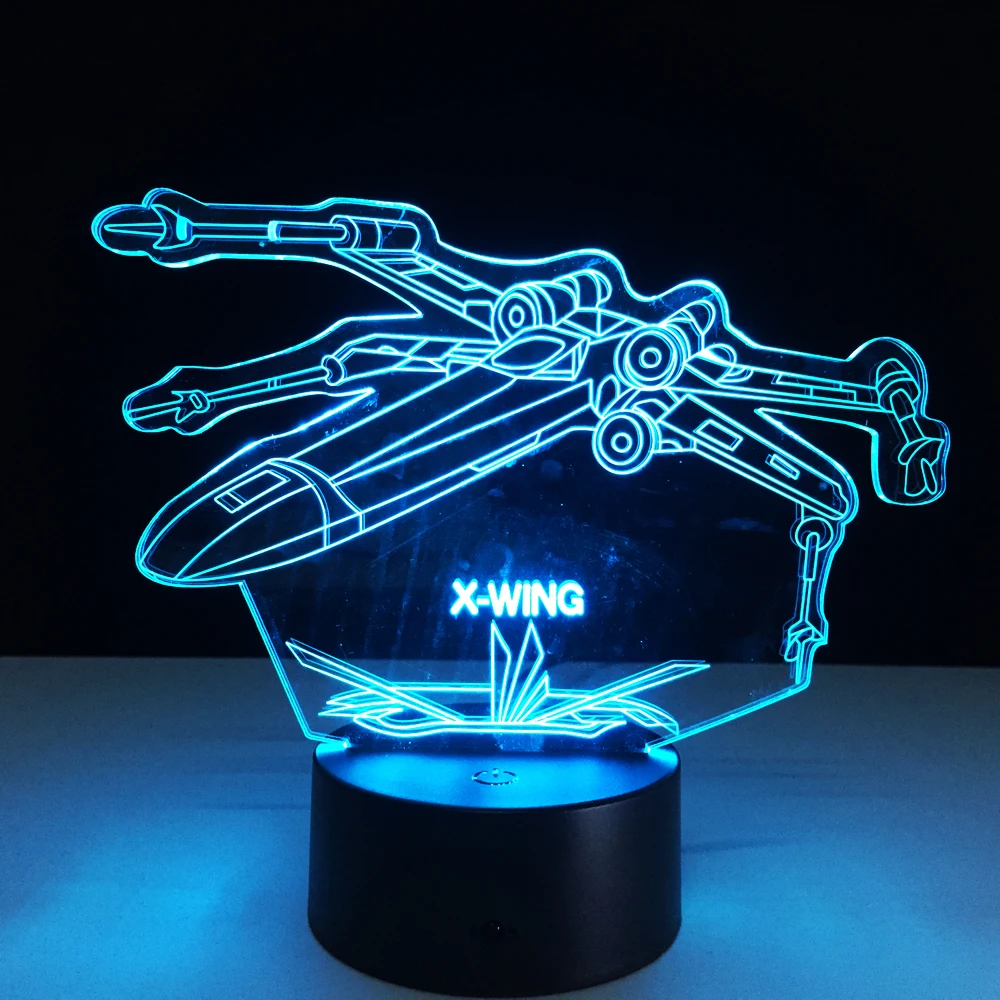 Звездные войны 3D X Wing Fighter настольная лампа ночник светильник s USB touch 7 цветов