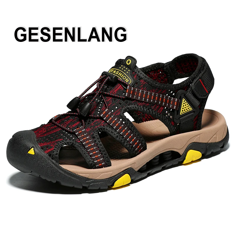 

Men's Closed Toe Summer Sandals Breathable Wearable Non-Skid Outdoor Sports Shoes Tourism Water Fishing Beach Walking Male Shoes