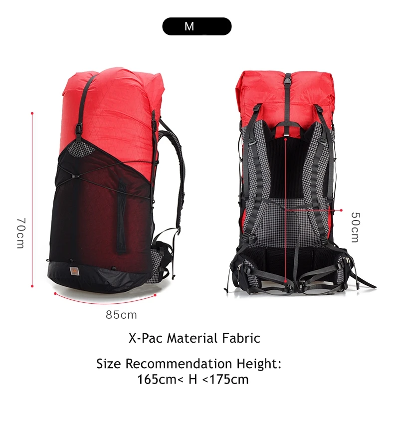 3F UL GEAR 55L большой X-PAC рюкзак для скалолазания на открытом воздухе Сверхлегкий каркас меньше пакетов сумки легкие прочные походные рюкзаки