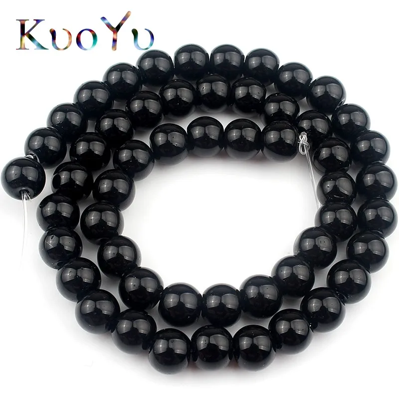 

Black Crystal Glass Beads Round Loose Spacer Beads For Jewelry Making Diy Charm Bracelet Accessories 15”Strand 4/6/8/10/12 mm