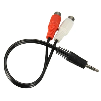 

The Best Quality 3.5mm Male Mini Stereo Jack To 2 Female plug Splitter RCA Twin Phono Cable Lead Y Adapter