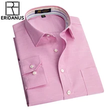 ERIDANUS Для Мужчин's Бизнес рубашка Осенняя одежда года, модные хлопковые рубашки для мальчиков повседневная одежда с длинными рукавами Тонкий Фитнес Для мужчин платье рубашка 3XL M447