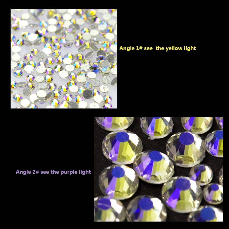 

1 Bag 1440pcs Nail Rhinestones Crystal Starry Sky Colorful Flatback Diamond ss3 - ss30 Mixed DIY Charm Decor Nail Art Accessory