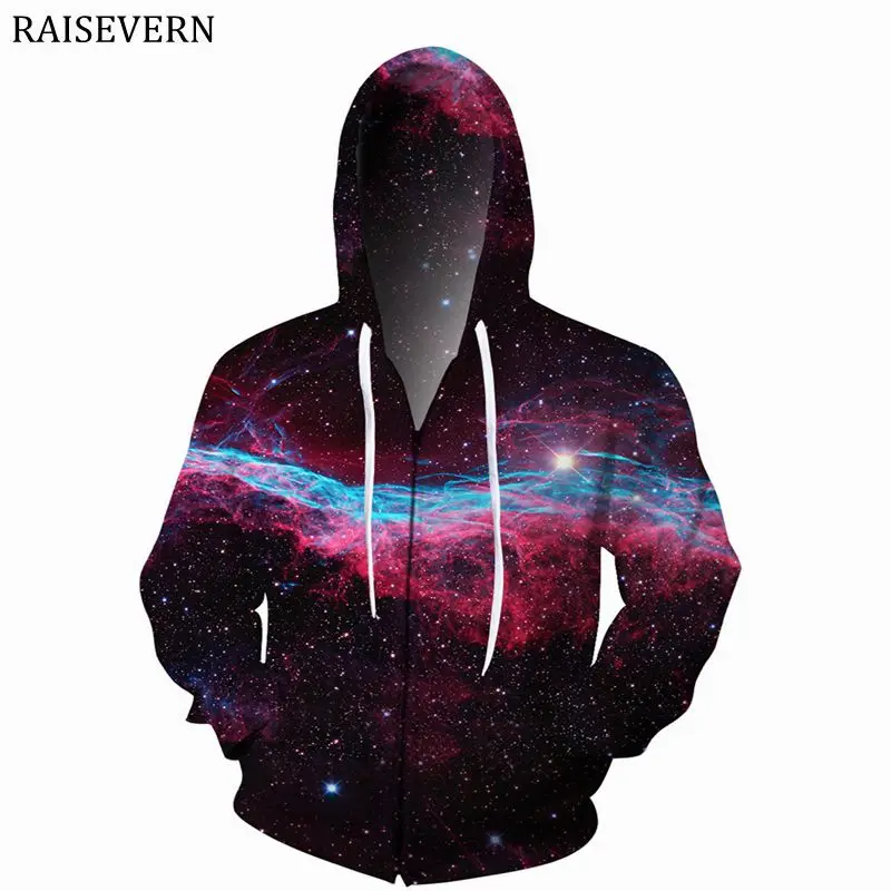 RAISEVERN Galaxy Stars Euro Size Men Hoodies Sweatshirts 3D Print