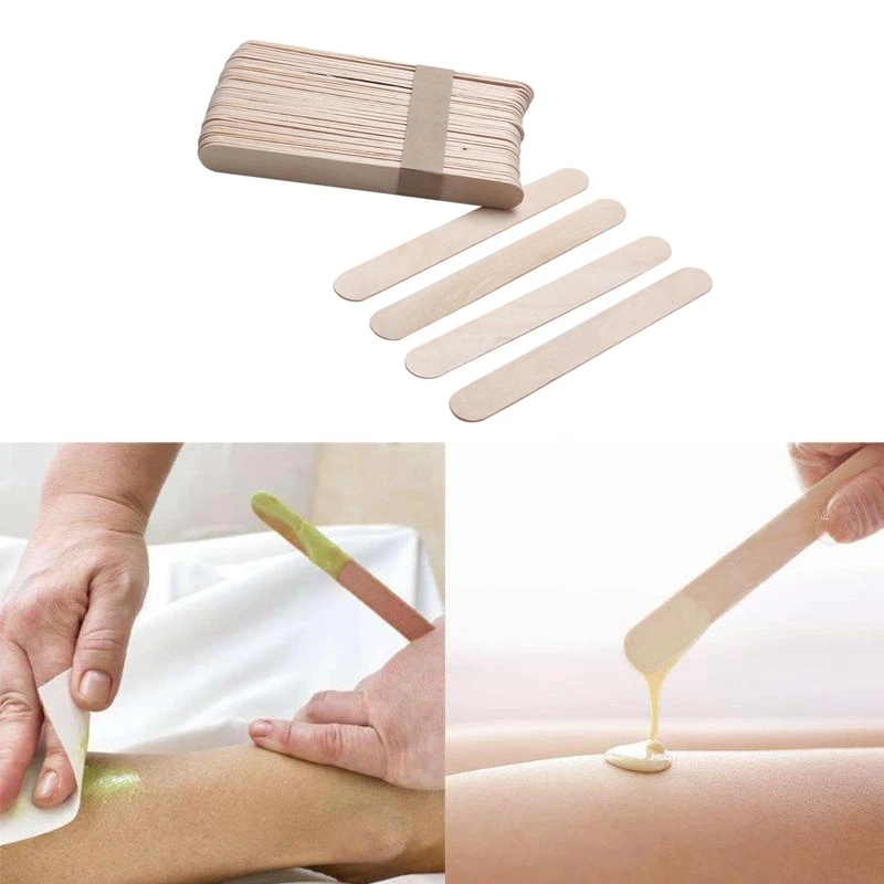 10/100Pcs Wiping Wax Stick Mask Stick Ice Cream Stick Hair Removal Wax Stick Hair Removal Tools