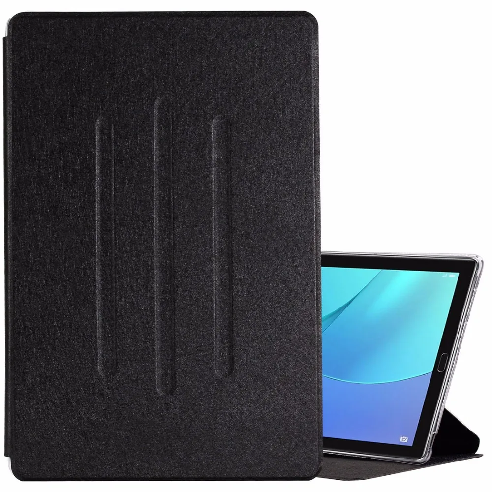 

For Huawei MediaPad M5 10.8 inch Silk Texture Horizontal Flip PU Leather Case with Holder