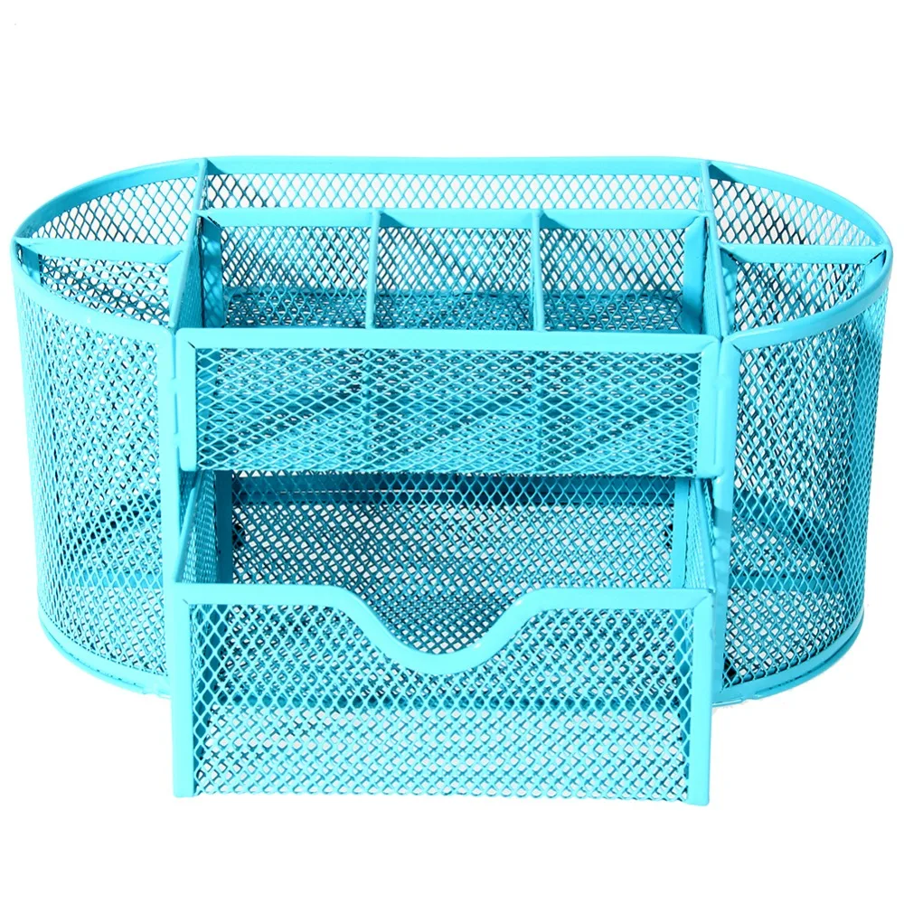 22*11*10.5cmNew Multifuction Stationery Desk Organizer 9 cells Metal Mesh Desktop Office Pen Pencil Holder Study Storage|desk organizer|office storagedesktop storage - AliExpress