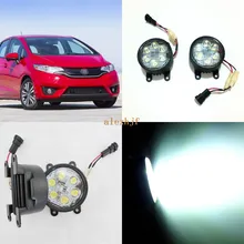 July King 18W 6LEDs H11 LED Fog Lamp Assembly Case for Honda Fit Jazz 2014~ON, 6500K 1260LM LED Daytime Running Lights