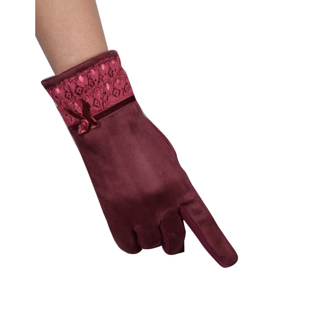 Новинка, зимние женские теплые перчатки, Женские однотонные модные перчатки# YW