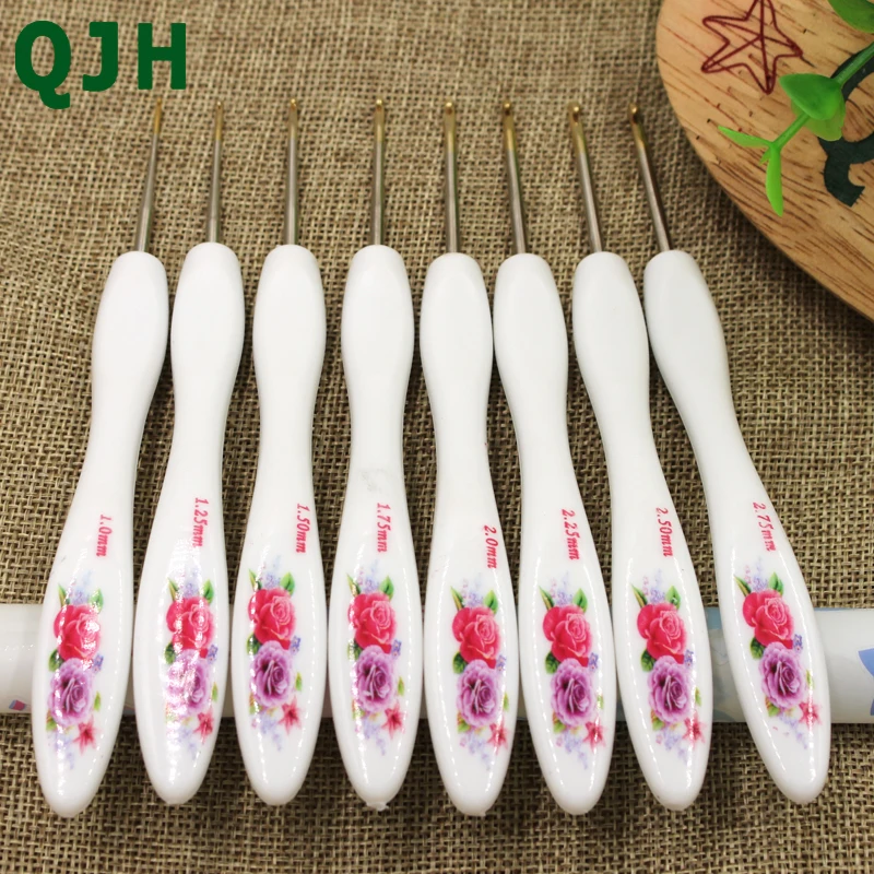 QJH брендовые Алюминиевые крючки для вязания крючком с пластиковой ...