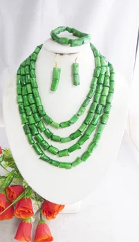 

Popular Nigerian Wedding Beads Coral Jewelry Set African Beads Coral Necklace Bratelet Earrings Jewelry Sets
