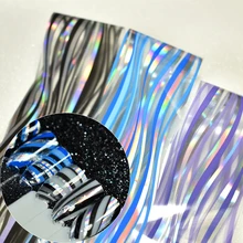 

100cm Clear Wave Stripe Nail Transfer Foils Laser Blue Gray Purple Nail Sticker DIY Nail Art New Decals