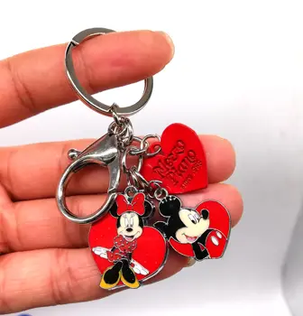 

New 10 set Cartoon mickey minnie heart Keychain Jewelry Accessories Key Chains Pendant Gifts Favors LK-20
