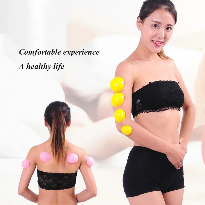 12Pcs/Set Strong Suction Vacuum Cupping Chinese Therapy Silicone Anti Cellulite Cans Body Massager Slimming Tools 5 Sizes Jars 3