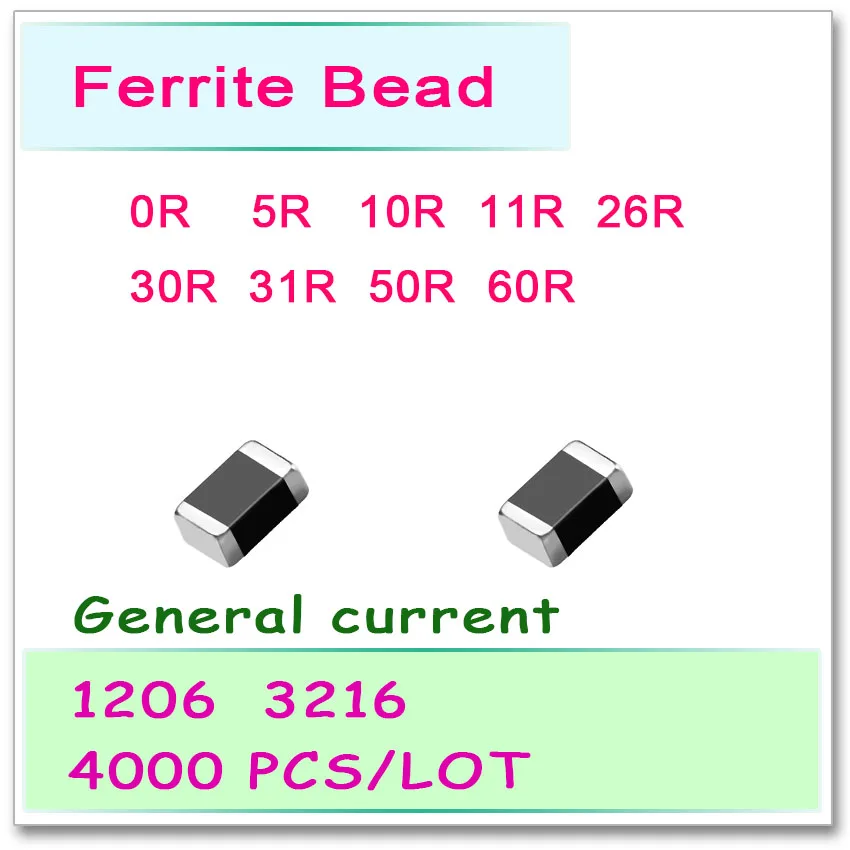 Jasnprosma 1206/3216 100mhz 4000pcs General Current Smd Ferrite Bead 0r