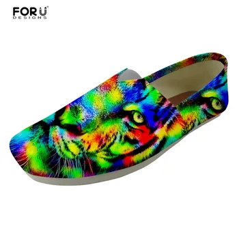 

FORUDESIGNS Camouflage Fashion Design Men Casual Canvas Shoes Flats Cool Animal Tiger Prints Super Light Slip-on Shoes for Men