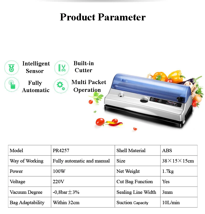 Вакуумная упаковочная машина, вакуумный упаковщик, бытовые небольшие соленья, автоматическая упаковочная машина для сохранения свежести, PR4257