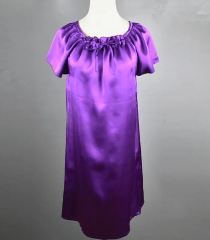 NEW ARRIVAL Mulberry Silk Nightdress Natural Satin Silk Nightgown Soft&Cool Summer Sleepshirts Nightwear Multicolor