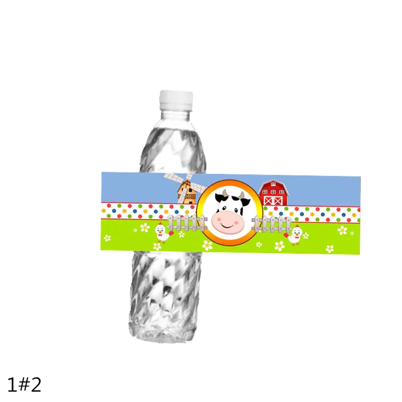 

6PCS Customized personalization name Farm Animals Water bottle label Kid Birthday Party Baby Shower decoration Supplies