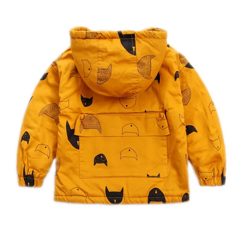 CROAL CHERIE 70-120cm Cute Printing Fish Kids Winter Fleece Jacket Boys Outerwear Clothing Girls Coats Velvet Baby Outerwear (8)