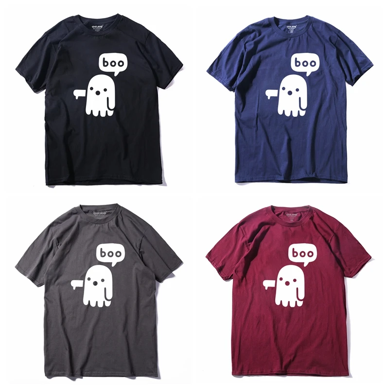 COOLMIND QI0228A casual short sleeve boo printed lovely men Tshirt summer style style loose 100% cotton T-shirt men tees shirt COOLMIND QI0228A casual short sleeve boo printed lovely men Tshirt summer style style loose 100% cotton T-shirt men tees shirt