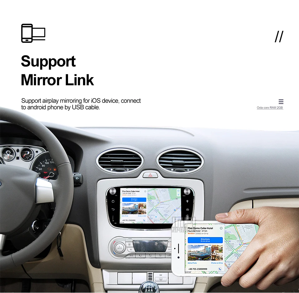 Top Android 8.1 Car dvd for Ford focus Mondeo S-max smax Kuga c-max 2009 2010 2011 with radio gps media player 1024*600 navigation 17