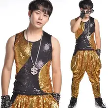 S-5XL Новая мужская одежда певица Мода DG DJ Лоскутная майка с пайетками брюки плюс размер сценический костюм костюмы для выступлений