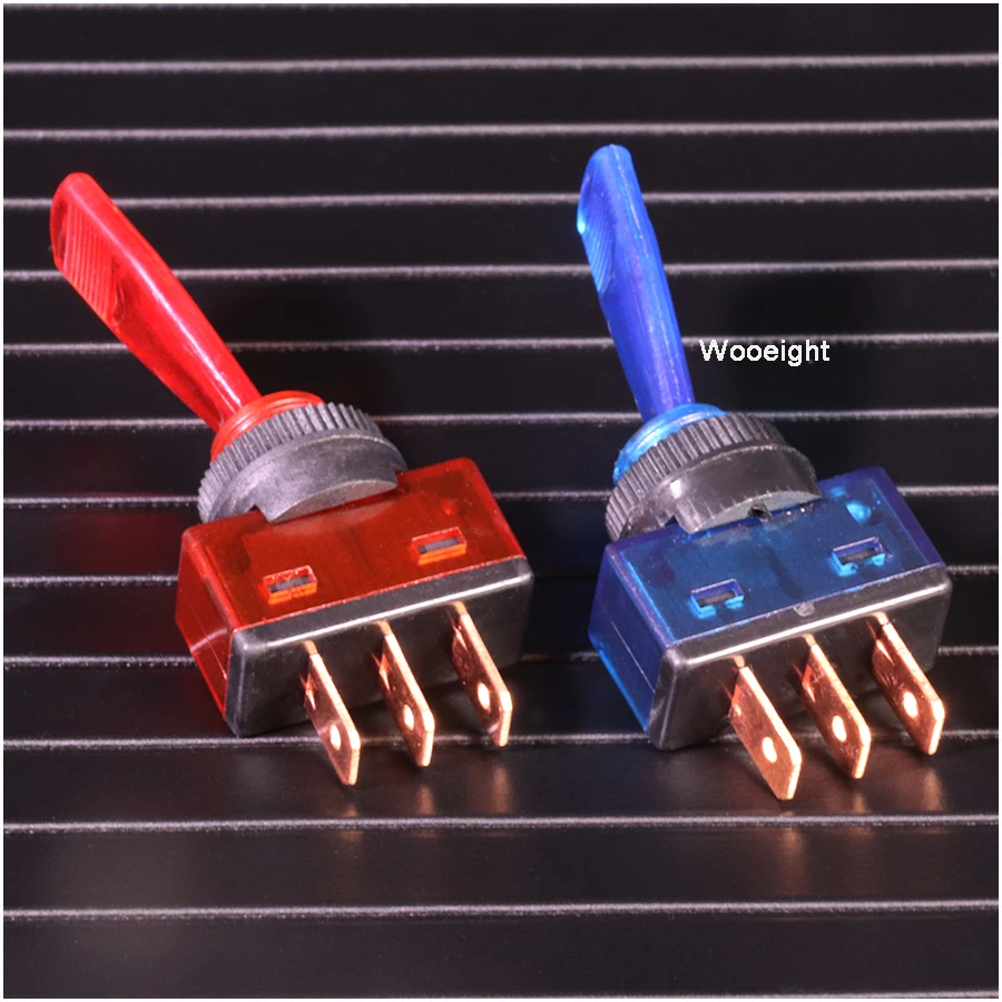 Wooeight Automotive Toggle Switch 2 Pin ON-OFF With Lamp 12V 20A ASW-13D LED Light Switch 4 Colors (8)