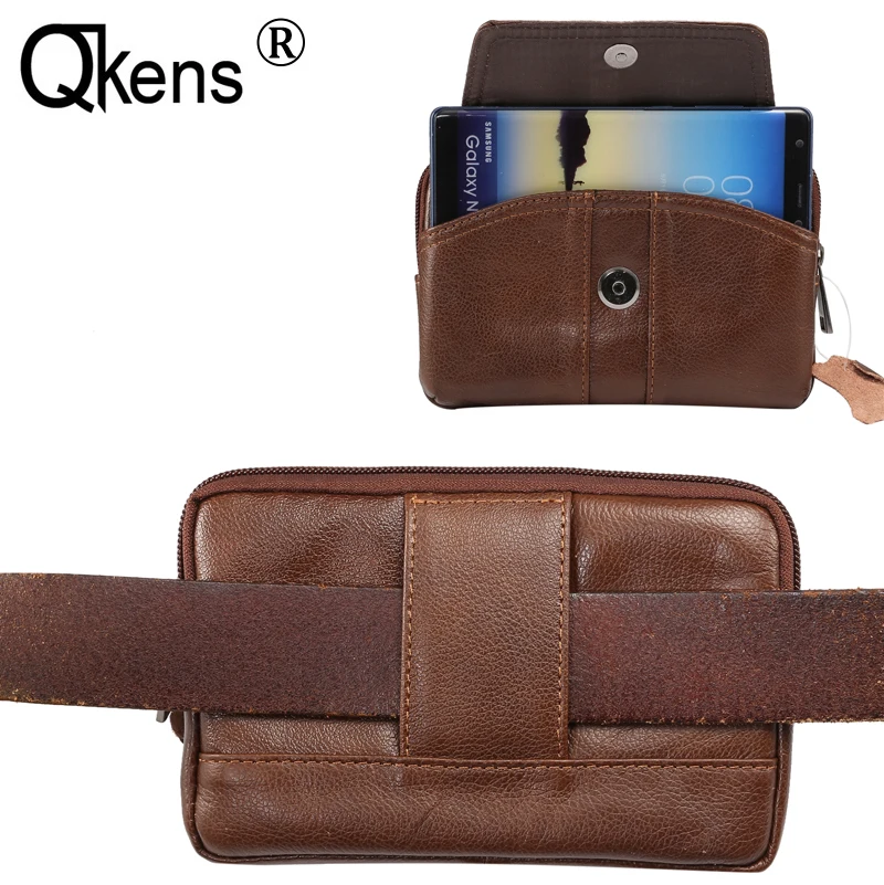 

Man Father Gift Waist Belt Pouch Cowhide Genuine Leather Case Phone Cover Wallet Bag for IPhone for Samsung for Huawei Waist Bag