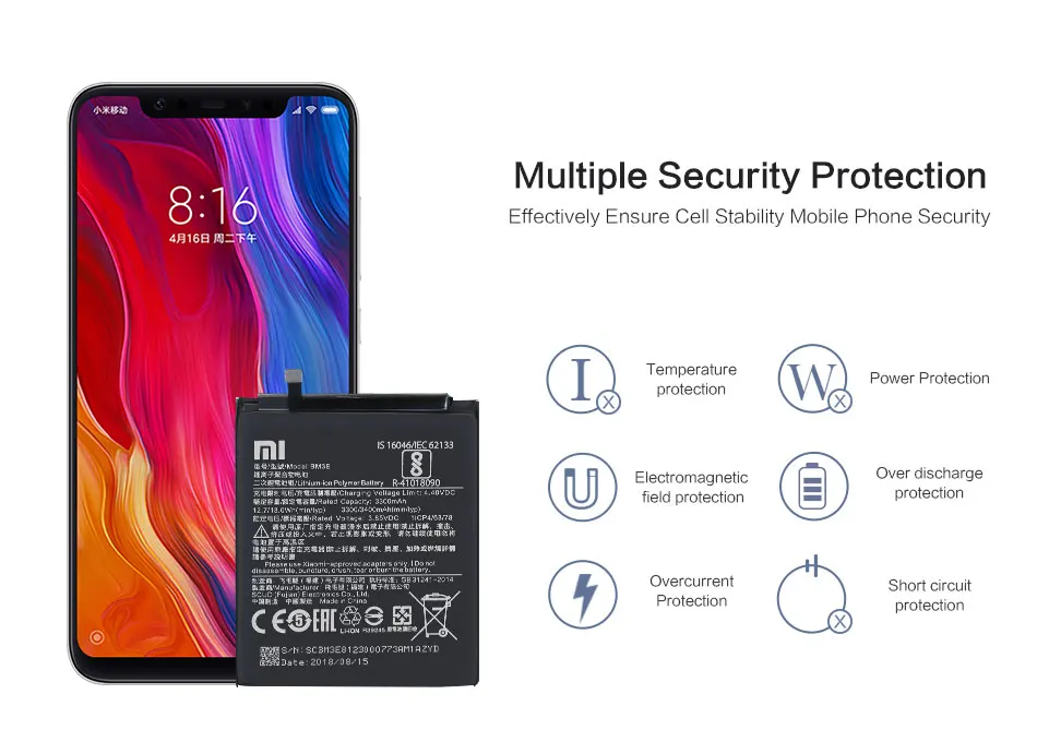 Xiao mi 8 Аккумулятор BM3E 3400 мАч для Xiaomi mi 8 mi 8 M8 высококачественный BM3E Сменный аккумулятор для телефона